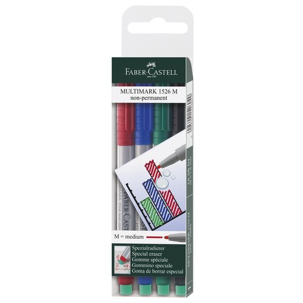 Produktbild: Faber-Castell Marker Multimark non-permanent M, 4er Set