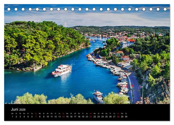 Produktbild: Von Korfu bis Antipaxos (Tischkalender 2026 DIN A5 quer), CALVENDO Monatskalender