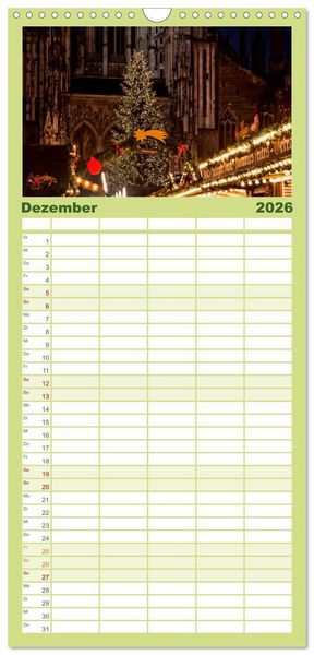 Produktbild: Familienplaner 2026 - B&uuml;hne frei f&uuml;r Ulm an der Donau mit 5 Spalten (Wandkalender, 21 x 45 cm) CALVENDO