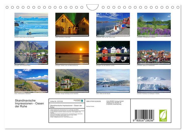 Produktbild: Skandinavische Impressionen - Oasen der Ruhe (Wandkalender 2026 DIN A4 quer), CALVENDO Monatskalender