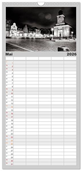 Produktbild: Familienplaner 2026 - Ein Blick auf Husum mit 5 Spalten (Wandkalender, 21 x 45 cm) CALVENDO