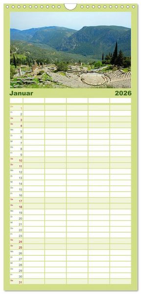 Produktbild: Familienplaner 2026 - Der Norden Griechenlands mit 5 Spalten (Wandkalender, 21 x 45 cm) CALVENDO