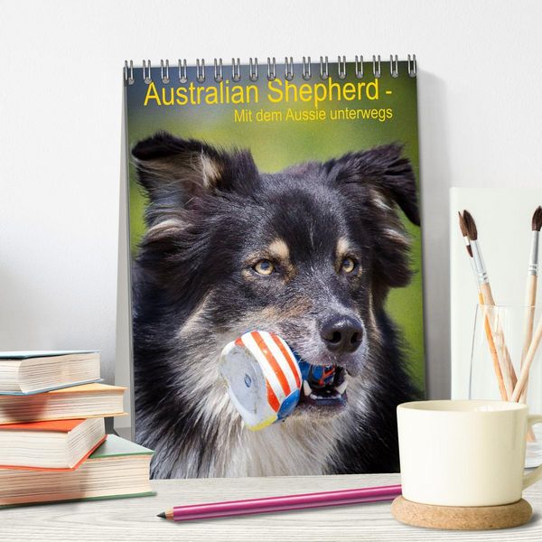 Produktbild: Australian Shepherd &ndash; Mit dem Aussie unterwegs (Tischkalender 2026 DIN A5 hoch), CALVENDO Monatskalender