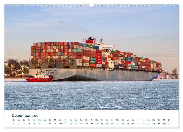 Produktbild: Schiffe gucken im Hamburger Hafen (hochwertiger Premium Wandkalender 2026 DIN A2 quer), Kunstdruck in Hochglanz