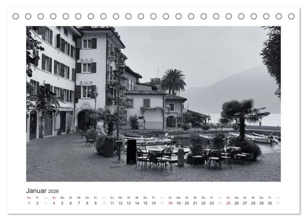 Produktbild: Limone sul Garda schwarzwei&szlig; (Tischkalender 2026 DIN A5 quer), CALVENDO Monatskalender