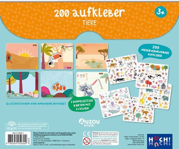 Produktbild: 200 Aufkleber - Tiere