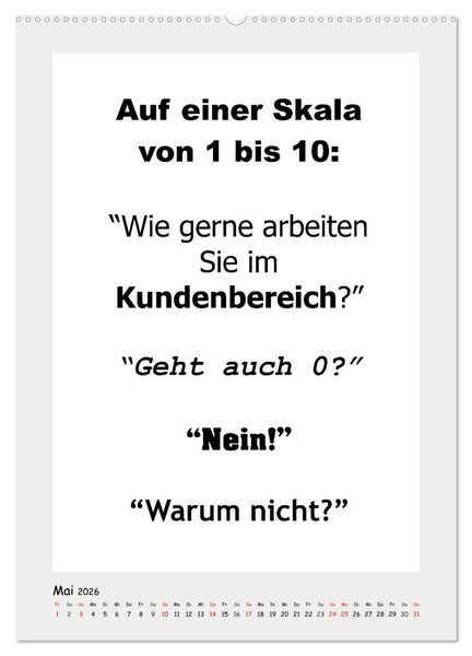 Produktbild: Spr&uuml;chekalender. Witziges f&uuml;rs B&uuml;ro (hochwertiger Premium Wandkalender 2026 DIN A2 hoch), Kunstdruck in Hochglanz