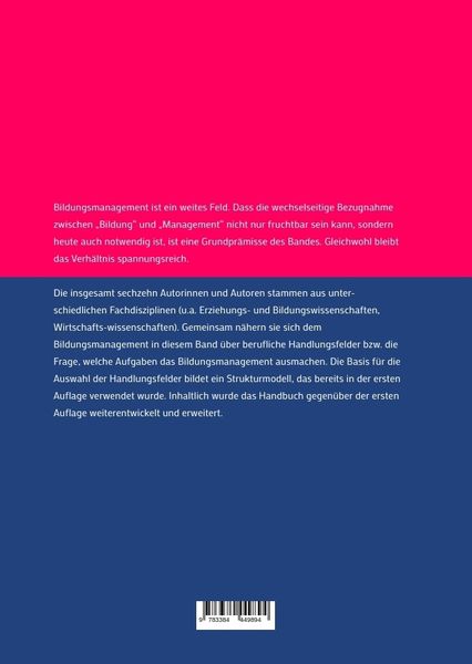 Produktbild: Handlungsfelder des Bildungsmanagements