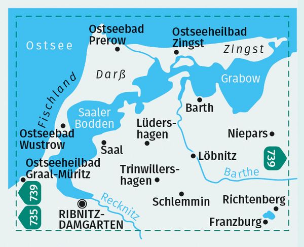 Produktbild: KOMPASS Wanderkarte 736 Fischland, Dar&szlig;, Zingst 1:50.000