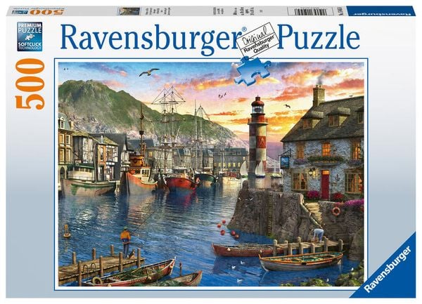 Puzzle Ravensburger Morgens am Hafen 500 Teile