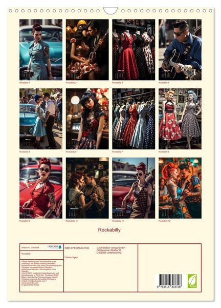 Produktbild: Rockabilly (Wandkalender 2026 DIN A3 hoch), CALVENDO Monatskalender
