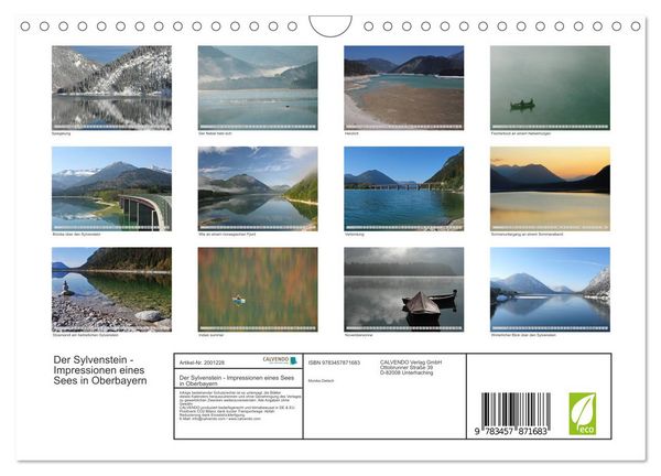 Produktbild: Der Sylvenstein - Impressionen eines Sees in Oberbayern (Wandkalender 2026 DIN A4 quer), CALVENDO Monatskalender
