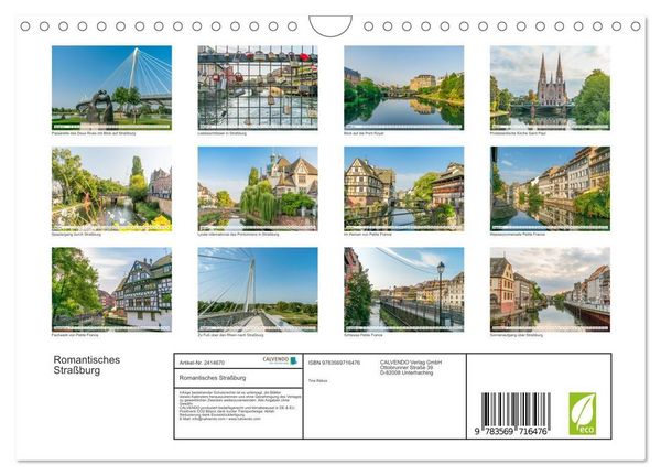 Produktbild: Romantisches Stra&szlig;burg (Wandkalender 2027 DIN A4 quer), CALVENDO Monatskalender