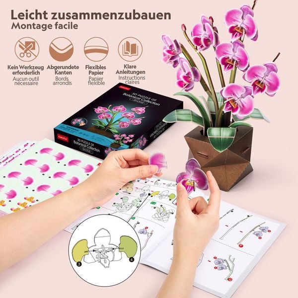 Produktbild: CUBICFUN - 3D Puzzle Pflanzentopf Orchidee 85 Teile