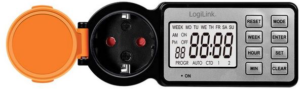 Produktbild: LogiLink ET0016 Zeitschaltuhr digital IP44 Countdown-Funktion, EIN/AUS-Programm, Timer-Funktion
