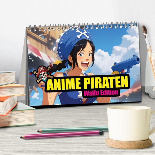 Produktbild: Anime Piraten - Waifu Edition (Tischkalender 2026 DIN A5 quer), CALVENDO Monatskalender