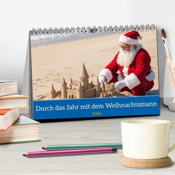 Produktbild: Durch das Jahr mit dem Weihnachtsmann (Tischkalender 2026 DIN A5 quer), CALVENDO Monatskalender