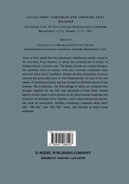 Produktbild: Cataclysmic Variables and Low-Mass X-Ray Binaries