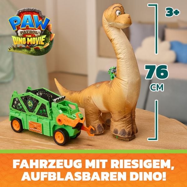 Produktbild: PAW Patrol: Der Dino Film, Rockys Megasaurus Transport-Fahrzeug, per Knopfdruck aufblasbarer Dino