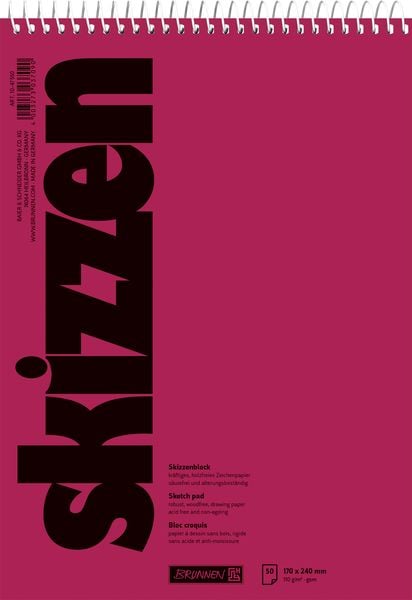 Produktbild: Brunnen Skizzenblock 17x24cm 50Bl Spirale