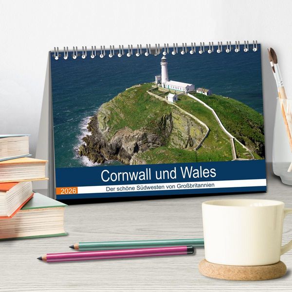 Produktbild: Cornwall und Wales (Tischkalender 2026 DIN A5 quer), CALVENDO Monatskalender