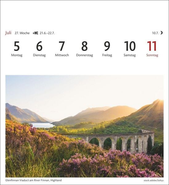 Produktbild: Schottland Sehnsuchtskalender 2027 - Wochenkalender mit 53 Postkarten
