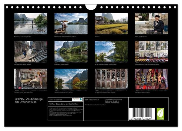 Produktbild: CHINA - Zauberberge am Drachenfluss (Wandkalender 2026 DIN A4 quer), CALVENDO Monatskalender