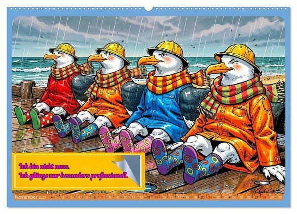 Produktbild: Lustige M&ouml;wen von der K&uuml;ste (hochwertiger Premium Wandkalender 2027 DIN A2 quer), Kunstdruck in Hochglanz