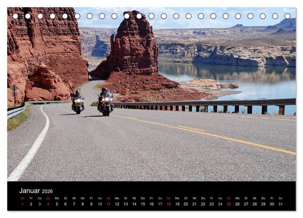 Produktbild: Born to be Wild - Mit der Harley durch den S&uuml;dwesten der USA (Tischkalender 2026 DIN A5 quer), CALVENDO Monatskalender