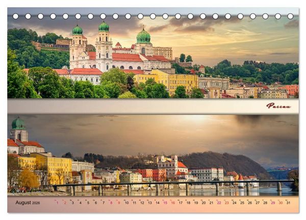 Produktbild: Faszinierende St&auml;dte in Deutschland - Panoramen (Tischkalender 2026 DIN A5 quer), CALVENDO Monatskalender