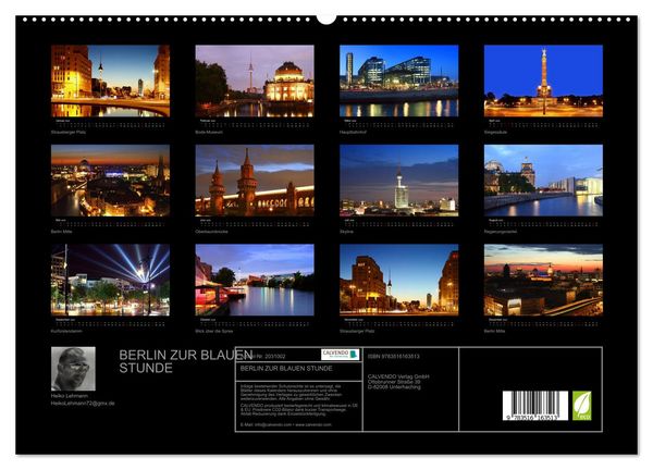 Produktbild: BERLIN ZUR BLAUEN STUNDE (hochwertiger Premium Wandkalender 2026 DIN A2 quer), Kunstdruck in Hochglanz