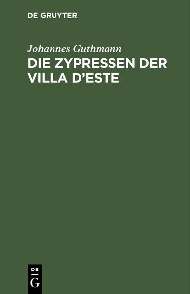 Produktbild: Die Zypressen der Villa d'Este