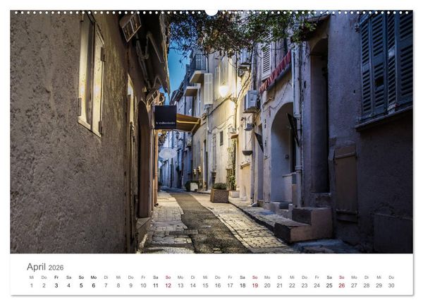 Produktbild: Saint Tropez - Early Morning Street Photography (hochwertiger Premium Wandkalender 2026 DIN A2 quer), Kunstdruck in Hochglanz