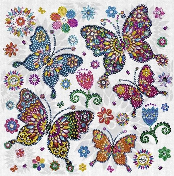 Produktbild: URSUS Erwachsenen-Bastelsets Diamond Painting, Diamanten Mandala Schmetterling, Set 9