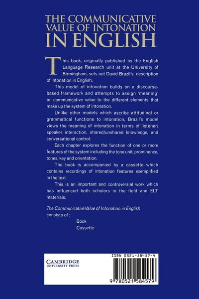 Produktbild: The Communicative Value of Intonation in English