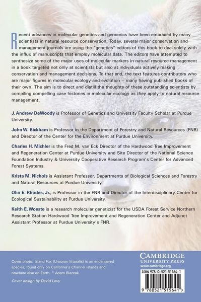 Produktbild: Molecular Approaches in Natural Resource Conservation and Management