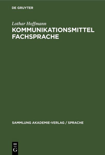 Produktbild: Kommunikationsmittel Fachsprache