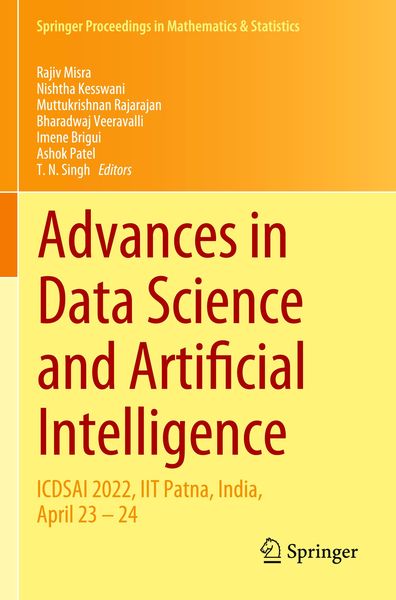 Produktbild: Advances in Data Science and Artificial Intelligence