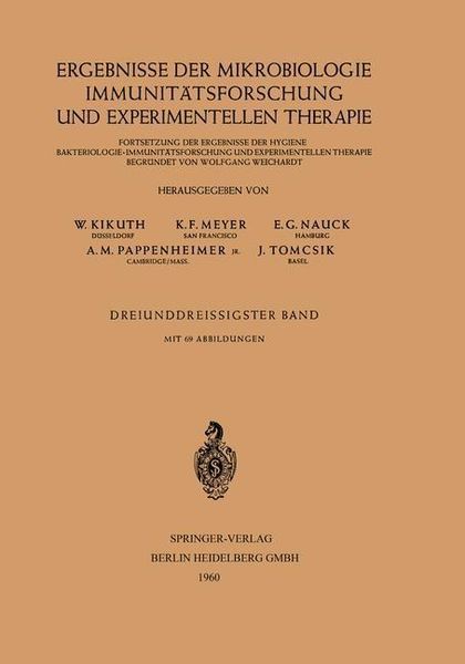 Produktbild: Ergebnisse der Mikrobiologie Immunit&auml;tsforschung und Experimentellen Therapie