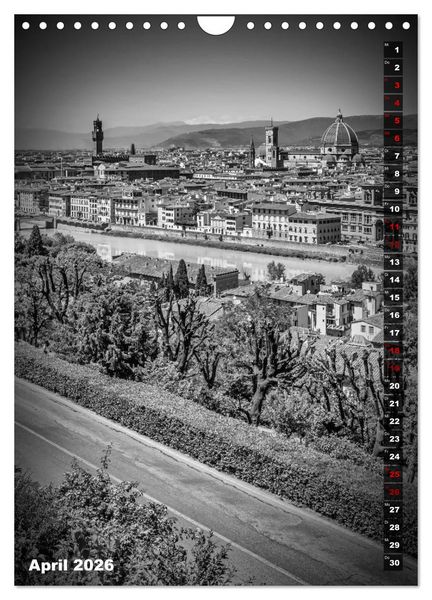 Produktbild: FLORENZ SCHWARZWEI&szlig; (Wandkalender 2026 DIN A4 hoch), CALVENDO Monatskalender