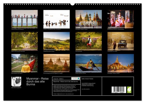 Produktbild: Myanmar - Reise durch das alte Burma (hochwertiger Premium Wandkalender 2026 DIN A2 quer), Kunstdruck in Hochglanz