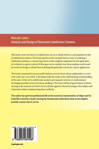 Produktbild: Analysis and Design of Univariate Subdivision Schemes
