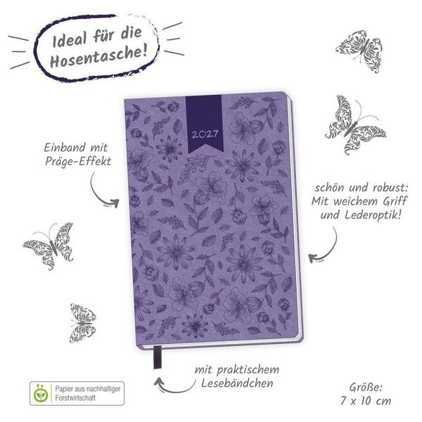 Produktbild: TR&Ouml;TSCH - Taschenkalender A7 Soft Touch Blumen 2027