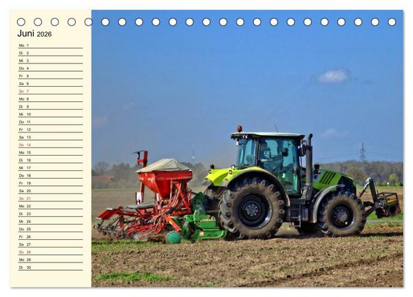Produktbild: Landwirtschaftliche Maschinen im Einsatz (Tischkalender 2026 DIN A5 quer), CALVENDO Monatskalender