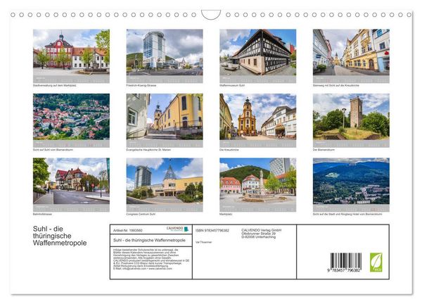 Produktbild: Suhl - die th&uuml;ringische Waffenmetropole (Wandkalender 2026 DIN A3 quer), CALVENDO Monatskalender