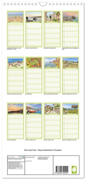 Produktbild: Familienplaner 2027 - Die Insel Cres - Raue Sch&ouml;nheit in Kroatien mit 5 Spalten (Wandkalender, 21 x 45 cm) CALVENDO