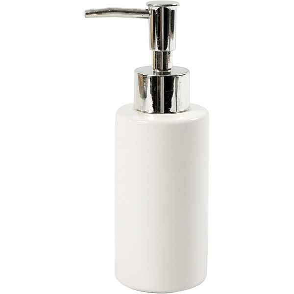 Produktbild: Creativ Company Seifenspender, H 16,5 cm, D 5,5 cm, 150 ml, Wei&szlig;, 1 Stk