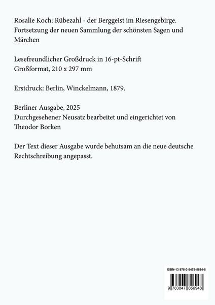 Produktbild: R&uuml;bezahl - der Berggeist im Riesengebirge (Gro&szlig;druck)