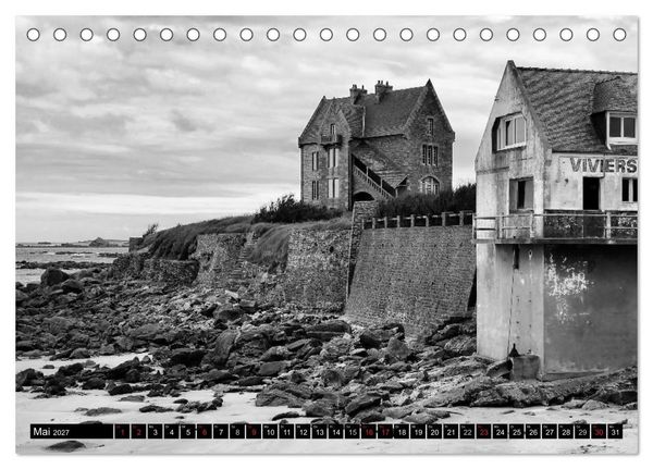 Produktbild: Bretagne in Schwarz und Wei&szlig; 2027 (Tischkalender 2027 DIN A5 quer), CALVENDO Monatskalender
