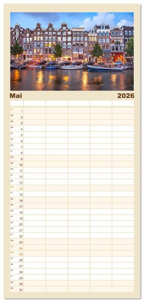 Produktbild: Familienplaner 2026 - Die ganze Vielfalt der Niederlande mit 5 Spalten (Wandkalender, 21 x 45 cm) CALVENDO